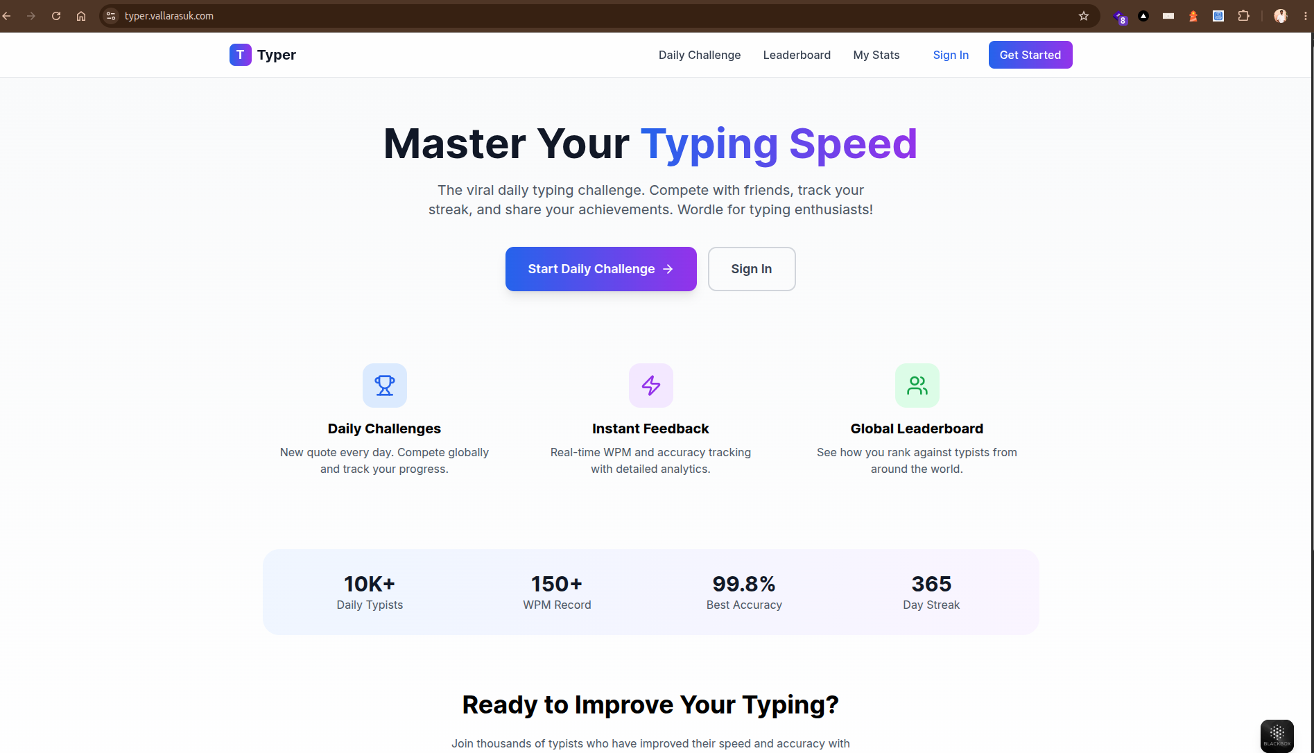 Typer Speed Platform Project